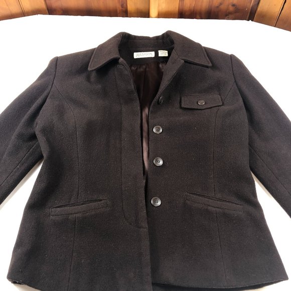 Ann Taylor Vintage Petites Brown Wool Blazer Academia Office Quiet Luxury - Picture 10 of 12